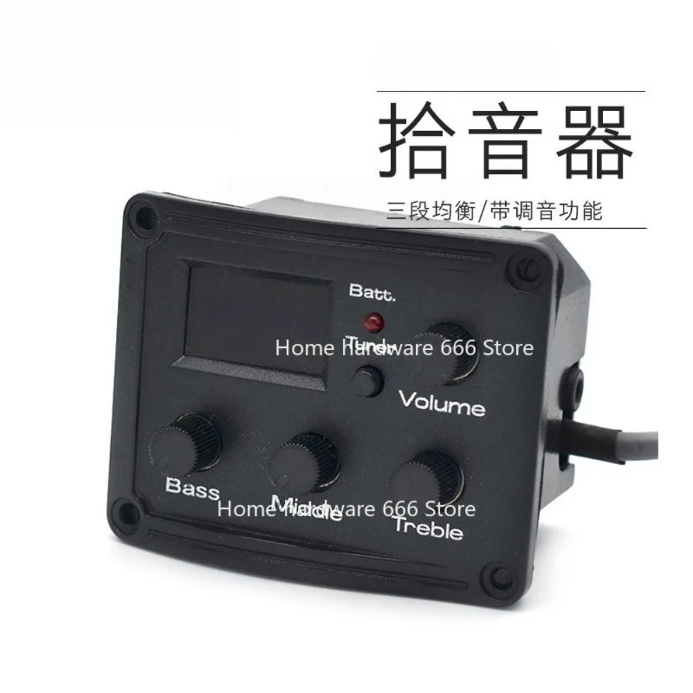 UK LCD Pickup Small Guitar Small Four-string EQ Three-segment Backlit Tuner with Tuning