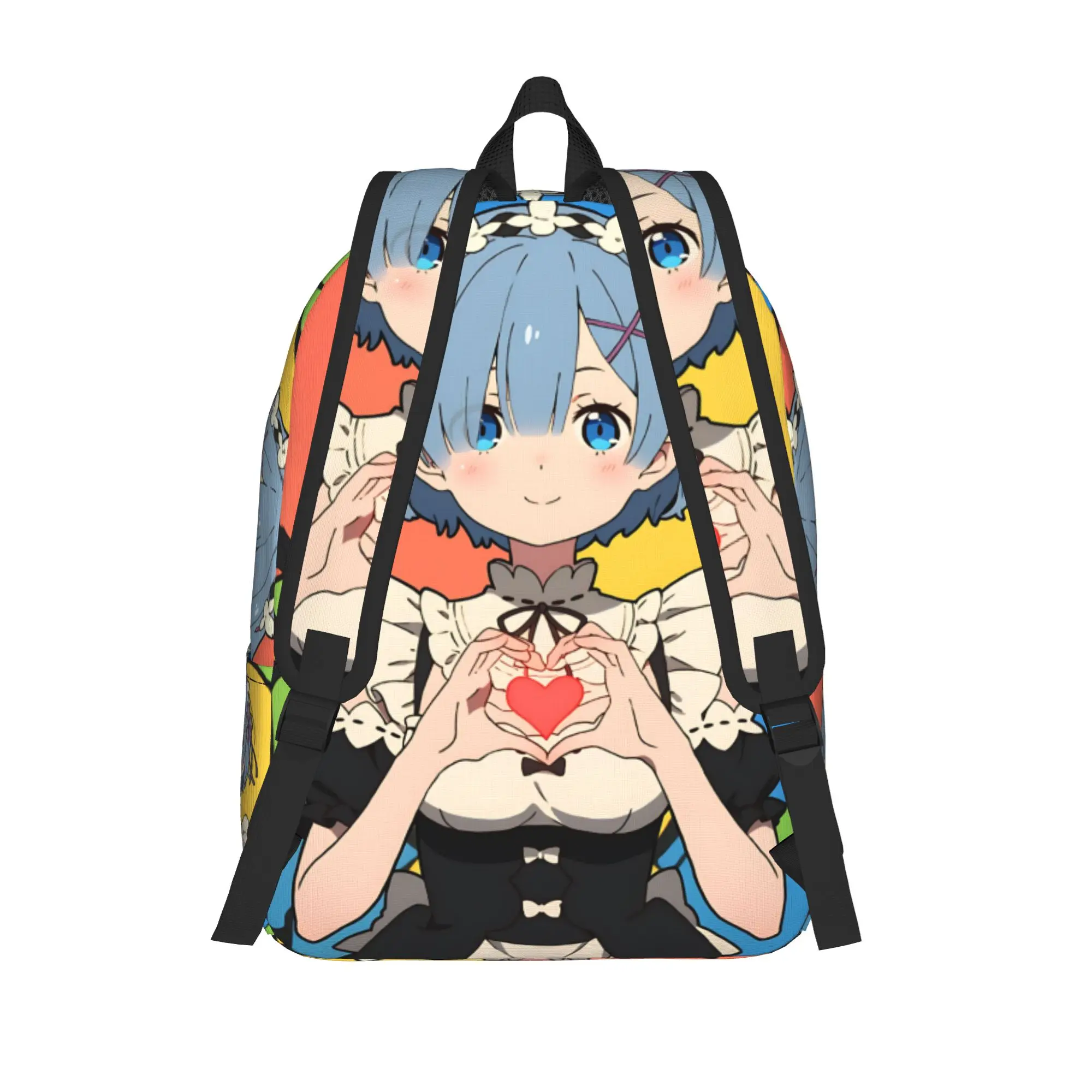 Fashion Re ZERO Anime Rem Backpack  Mochilas Classic High School Large Capacity Rucksack
