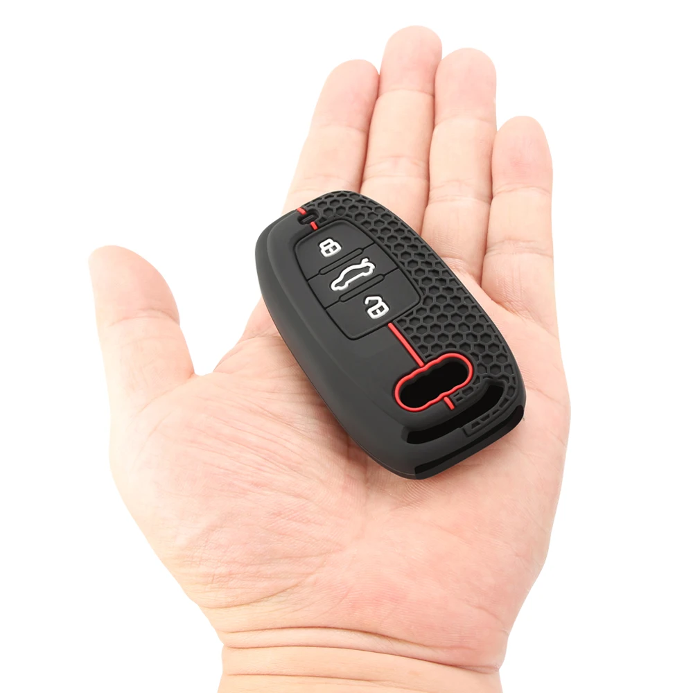 Silicone Car Key Case Cover for Audi A1 A3 8V A4 B8 B9 A5 A6 C7 A7 A8 Q3 Q5 Q7 S4 S6 S7 S8 R8 TT Car Key Protector Shell Keyless