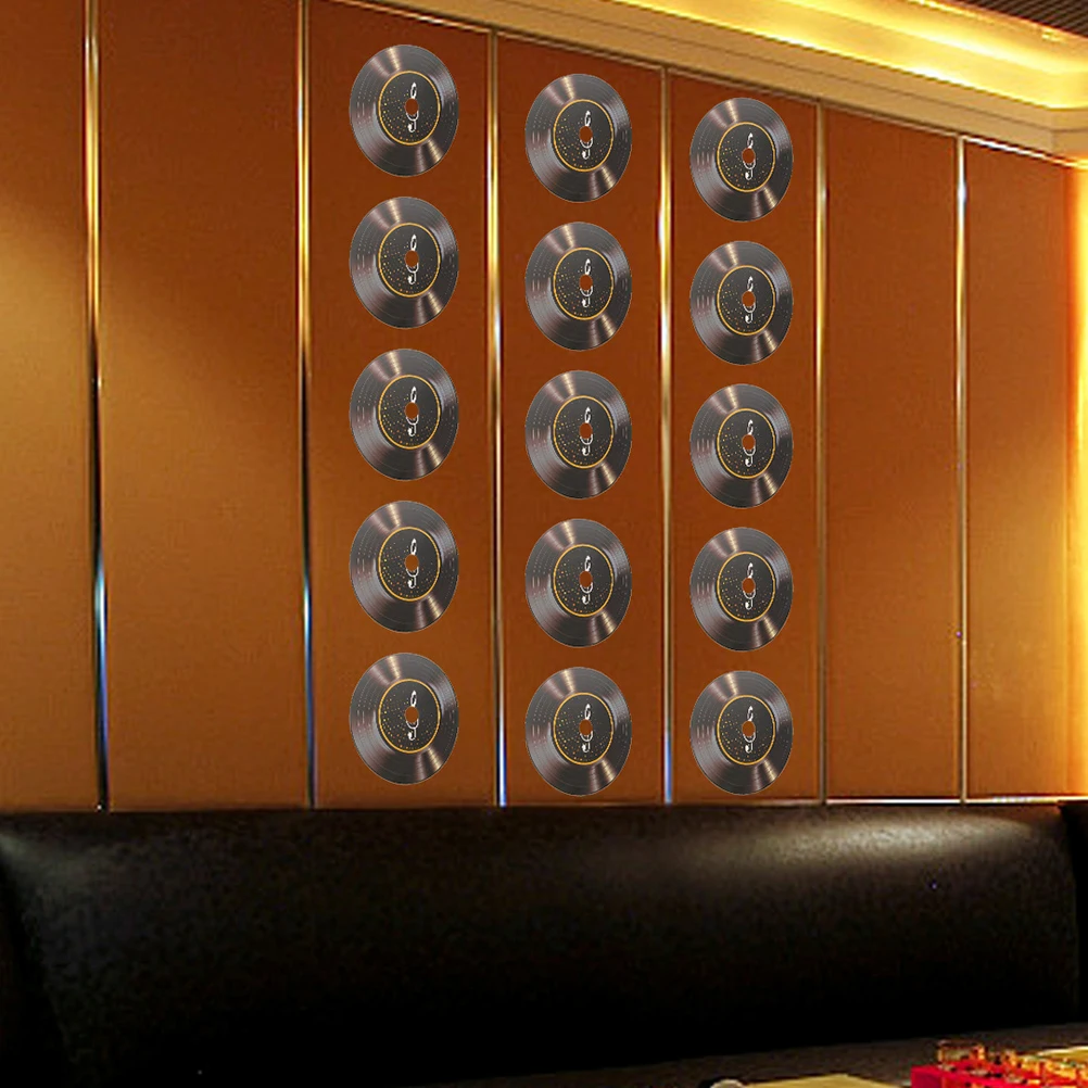 

16pcs Record Decoration Retro Wall Party Decorations Clean PVC Wall Records Decor Records Home Adornments