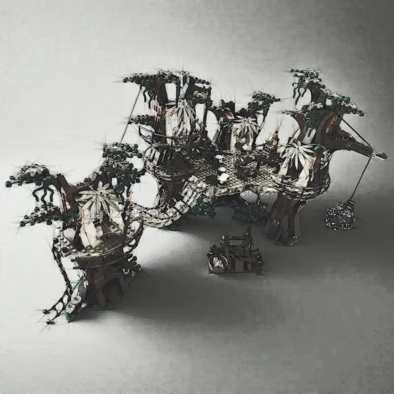 

1990 шт. подходит для модели Ivok Village, украшение для дома, украшение интерьера, сборка кирпичей, игрушки для сцены «сделай сам», рождественские подарки