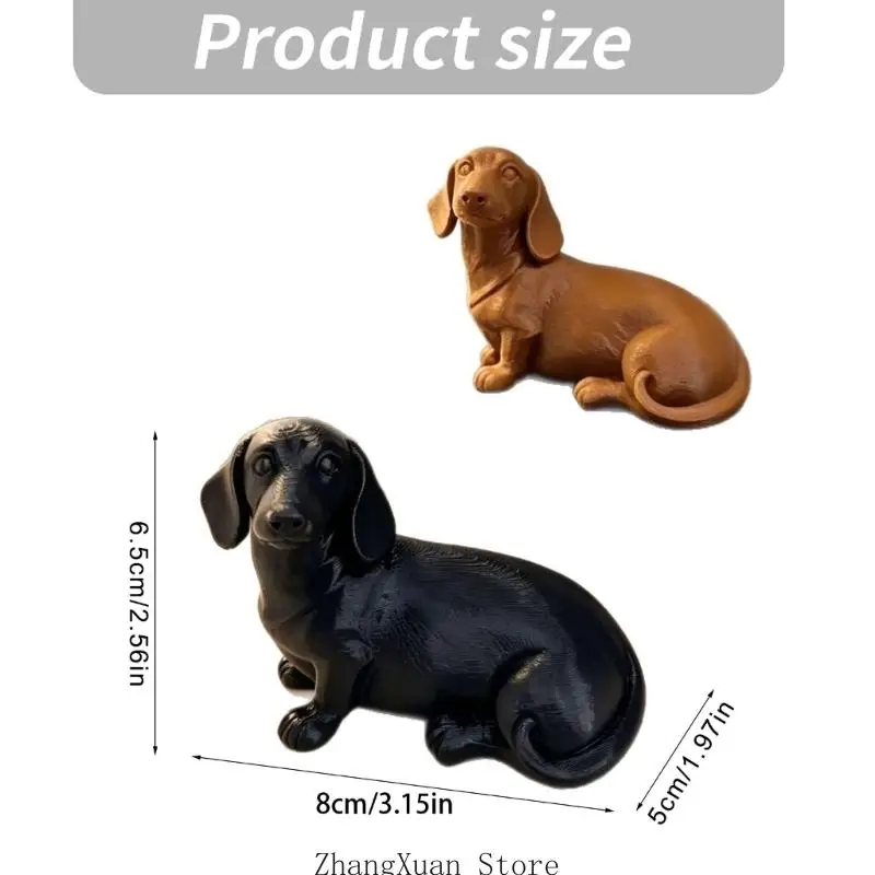 Hundefigur, Tierstatue, 3D-gedruckter Dackel, Skulptur, Ornament, Heimdekoration, 3XUF – Detail 6