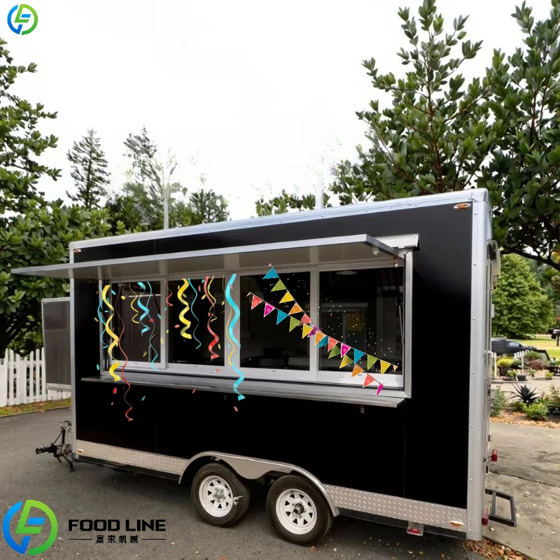 Customized Commercial Food Truck Heavy Duty Food Trailer Multi Function Catering Cart Street Vending Fast Food Business
