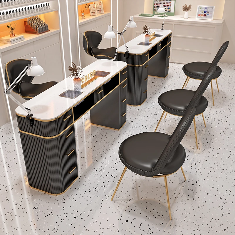 

-Для ящиков Стол для ногтей Профессиональный дизайн Роскошные столы для маникюра Оборудование Дисплей Mesa De Маникюрный салон Мебель для дома и