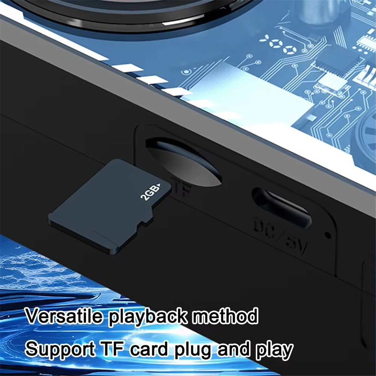 مكبر صوت صغير ذكي محمول متوافق مع بلوتوث 5.3 مع ضوء LED ملون شفاف Mecha Type-C شحن B