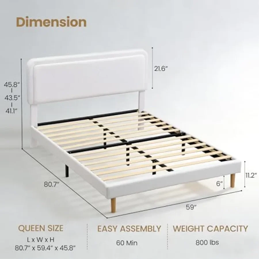 Size Cloud Bed Frame with Adjustable Headboard for bedroom use, steel construction, matte black finish, ultra-sturdy and silent