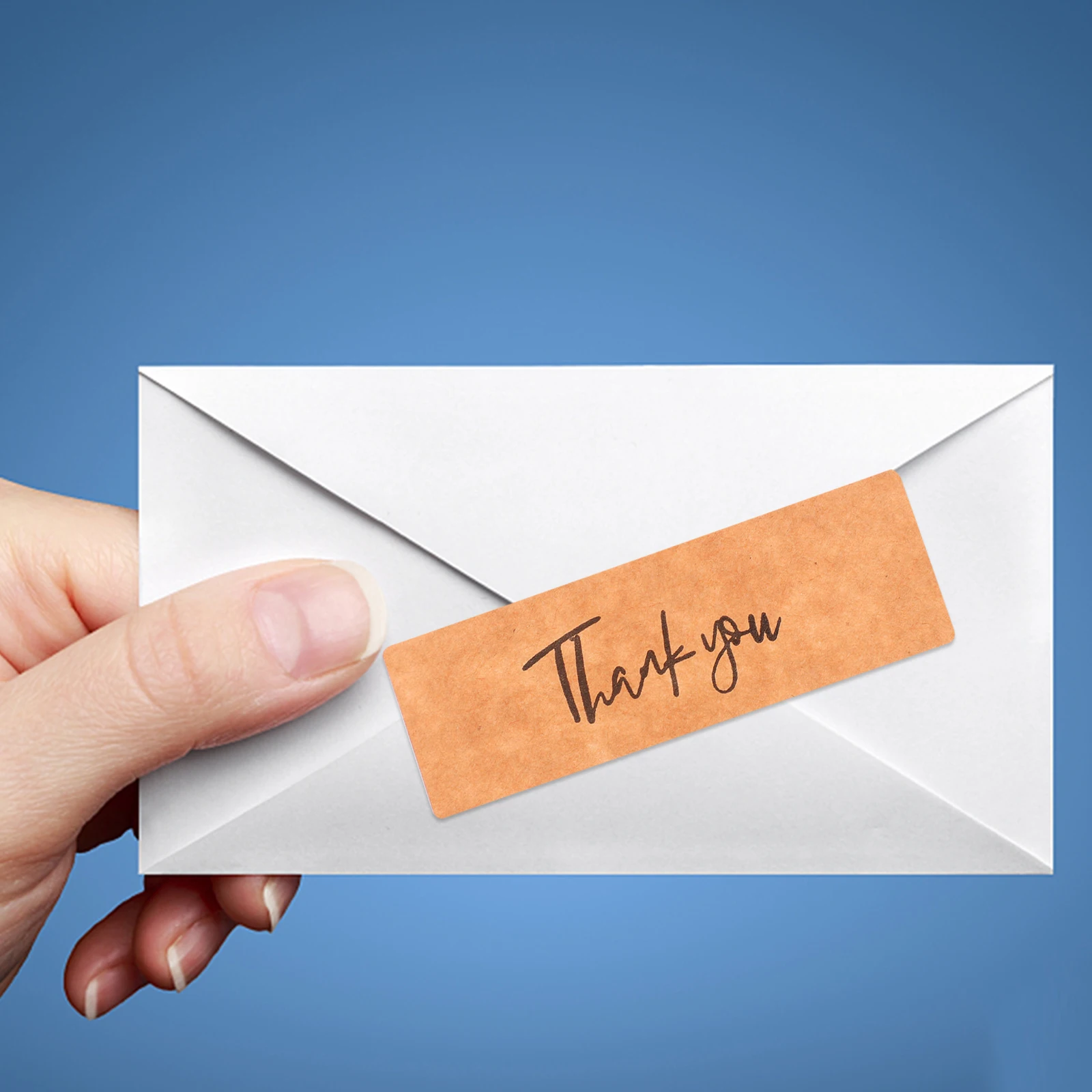 

2 Rolls Kraft Paper Gift Stickers Thank You Decals Labels for Envelopes Packages Decoration Gifts Stationery Kids