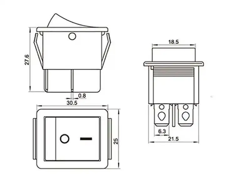 10 pz KCD4 Interruttore A Bilanciere 6 Pin A Forma di Barca 16A 250 V Verde/Rosso Lampada Della Luce Pulsante Selettore Elettrico ON-OFF