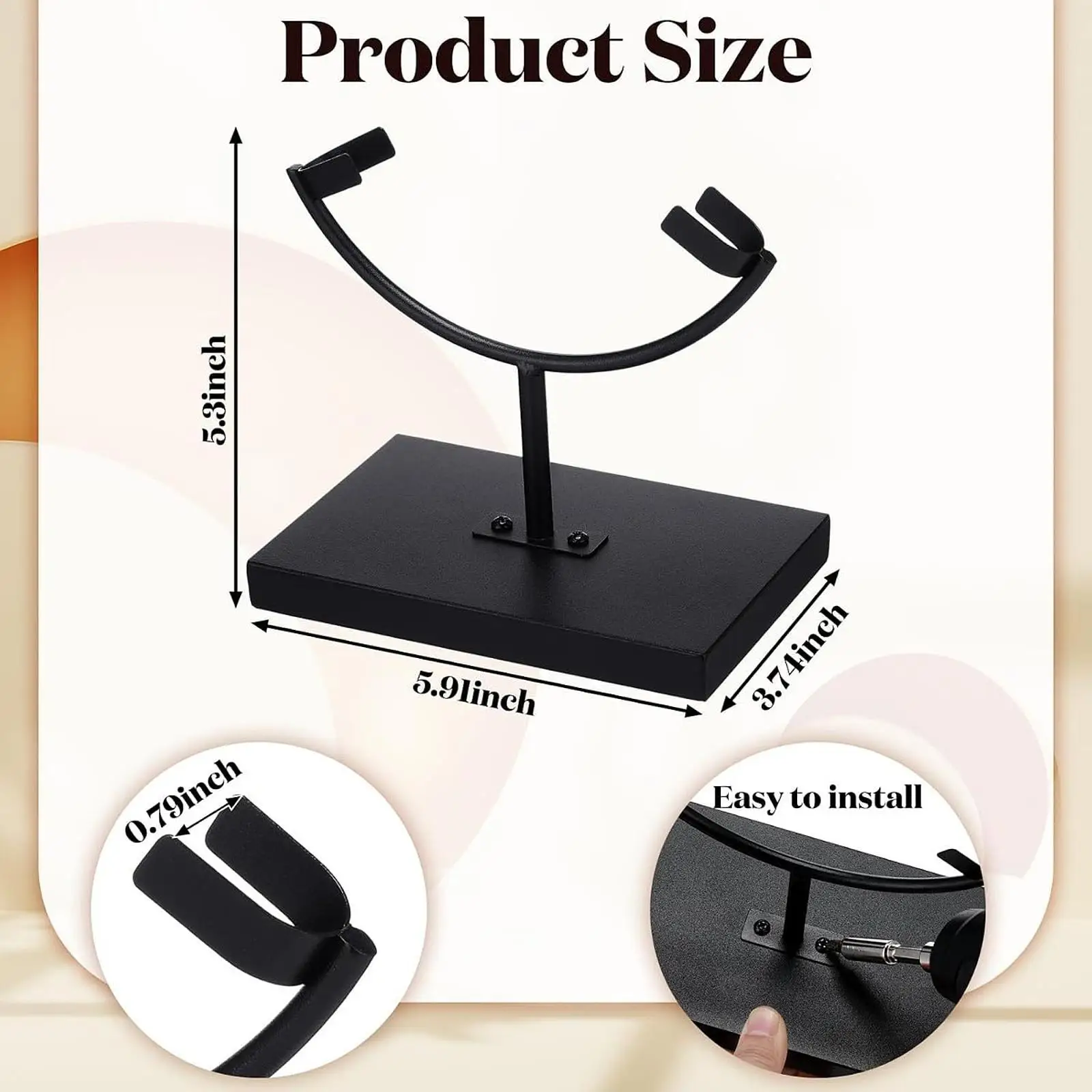 Rock Display Stand Home Decor Two Prong Displaying Metal Arms Crystal Holder Slab Stand Easel Holder for Minerals Home Desktop