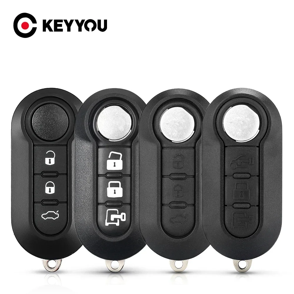 

KEYYOU Flip Folding Car Key Shell For Fiat 500 Punto Ducato Stilo Panda SIP22 3 Buttons