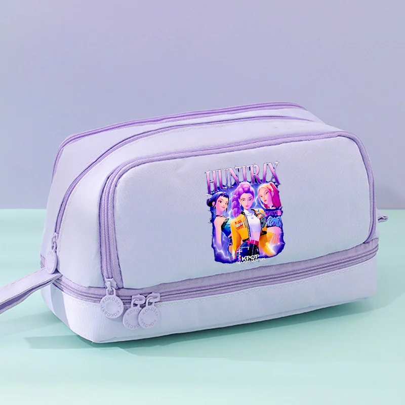 

Demon Hunters Kpop Pencil Bag Anime Print Stationery Storage Pouch Large Capacity Girls Boy School Student Office Pen Bags Gift
