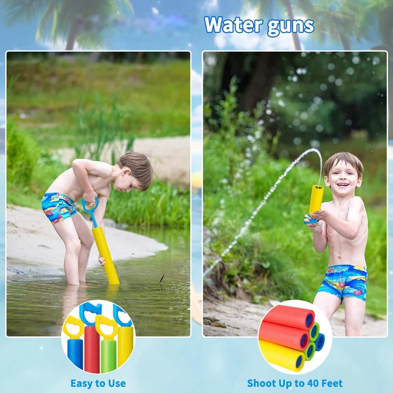 4-teiliges Wassersprühspielzeug, Poolspielzeug für Kinder, Erwachsene, große Sommer-Schwimmbecken im Freien, Hinterhof, Strand-Wasserspiel, Kampfspiel