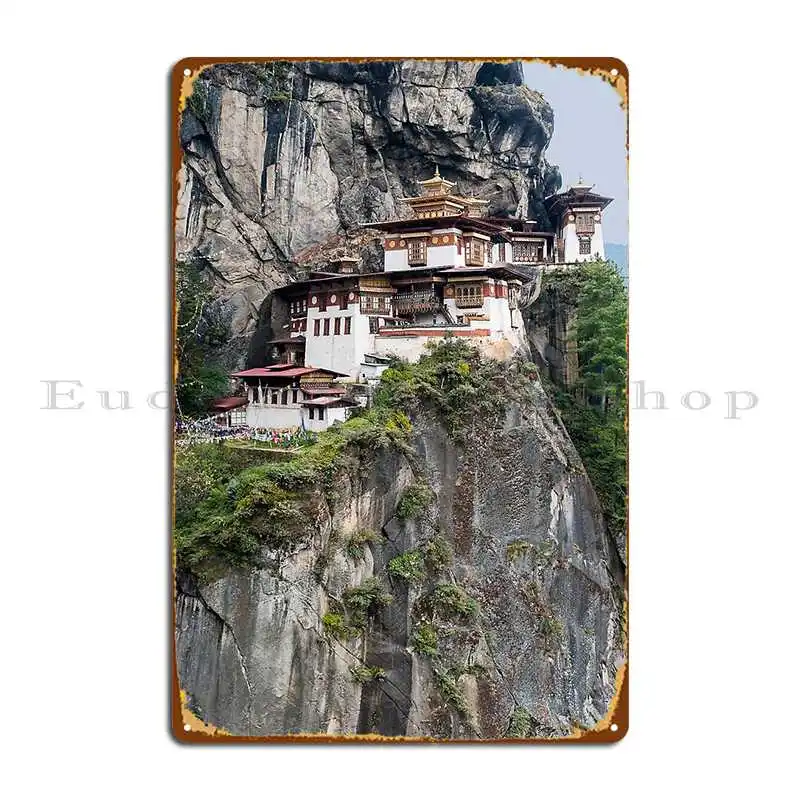 The Tiger S Nest Monastery Bhutan Metal Sign Pub Designs Create Create Plaques Tin Sign Poster