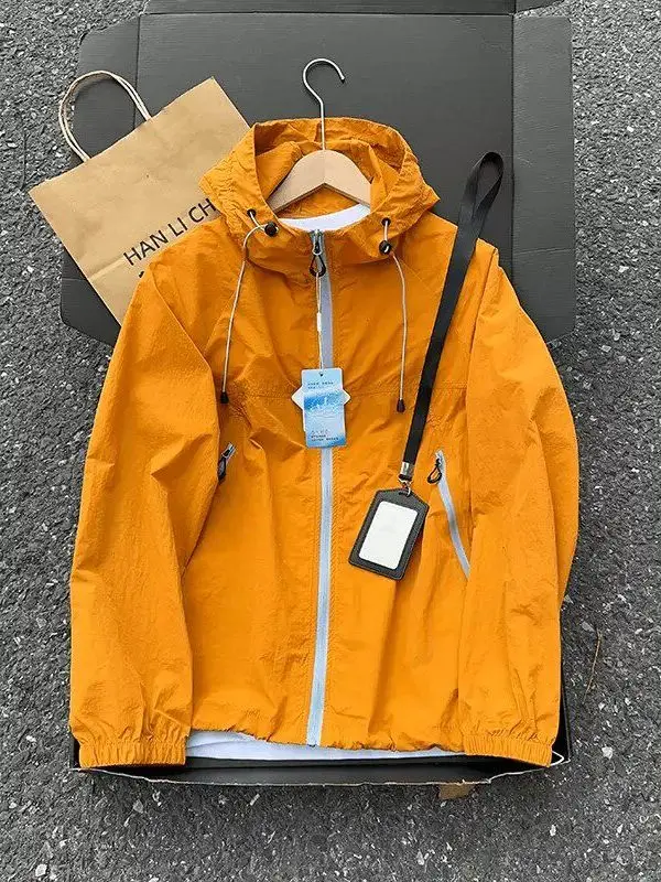 Men's UPF50 Quick Dry Ice Silk Hooded Lightweight Summer Outdoor Sports Jacket Standard Fit Long Sleeve Zipped Closure  ...