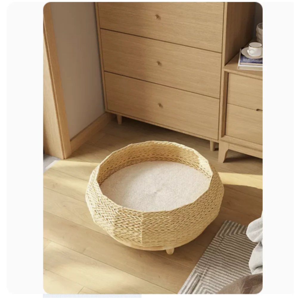 

Woven solid wood cat nest cat bed dog kennel semi-enclosed pet bed