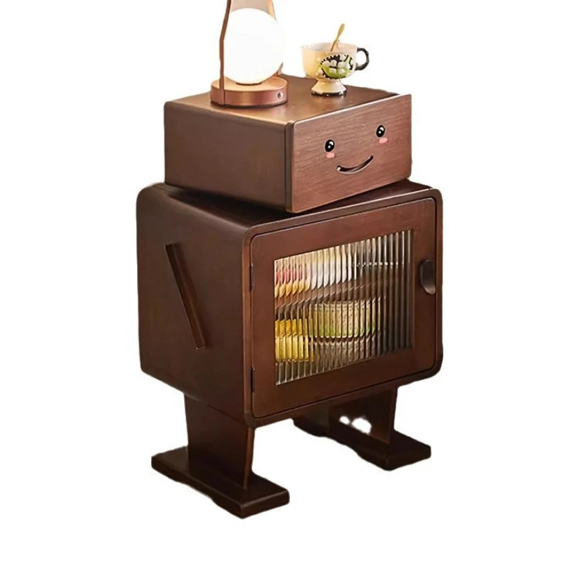 طاولة بجانب السرير من الخشب الصلب، خزانة بجانب السرير لغرفة النوم، طاولة بجانب السرير #5