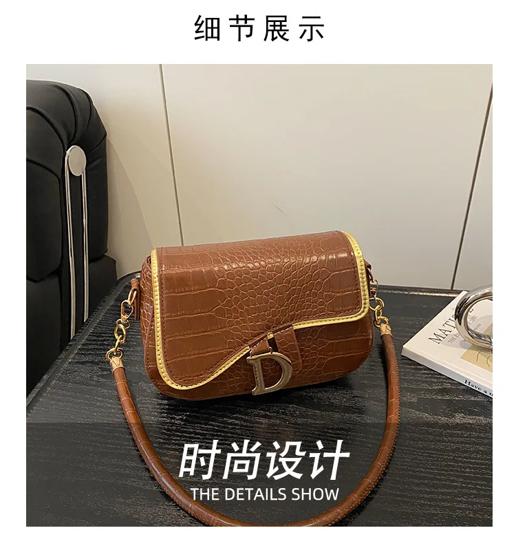 Neue Trendige Schwarze Quadratische Unterarmtasche Modische Damen-Satteltasche Lässige Einzel-Schultertasche Weiche PU-Leder Crossbody-Tasche für Frauen – Detail 3