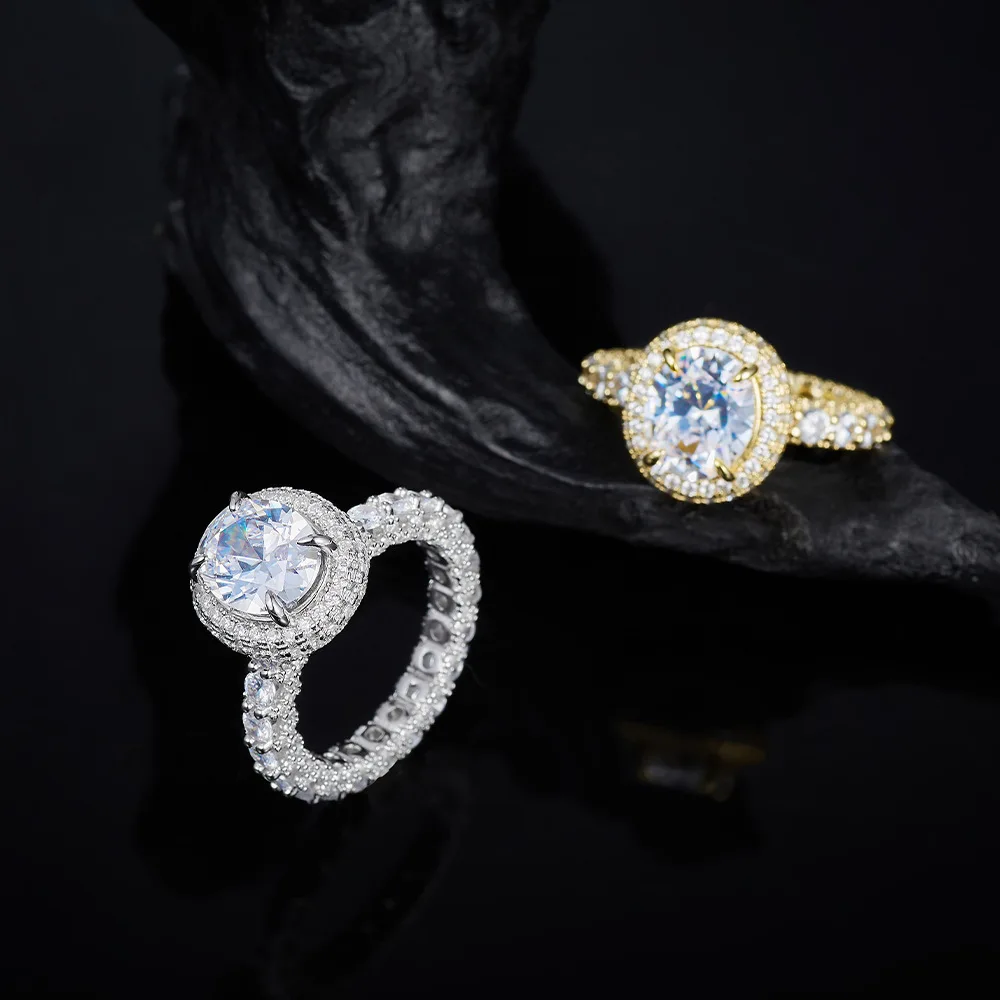 

Женское кольцо из муассанита овальной огранки S925, позолота 18 карат, 9x11 мм, 5 карат, цвет D, элегантное ювелирное изделие в подарок с сертификатом GRA.