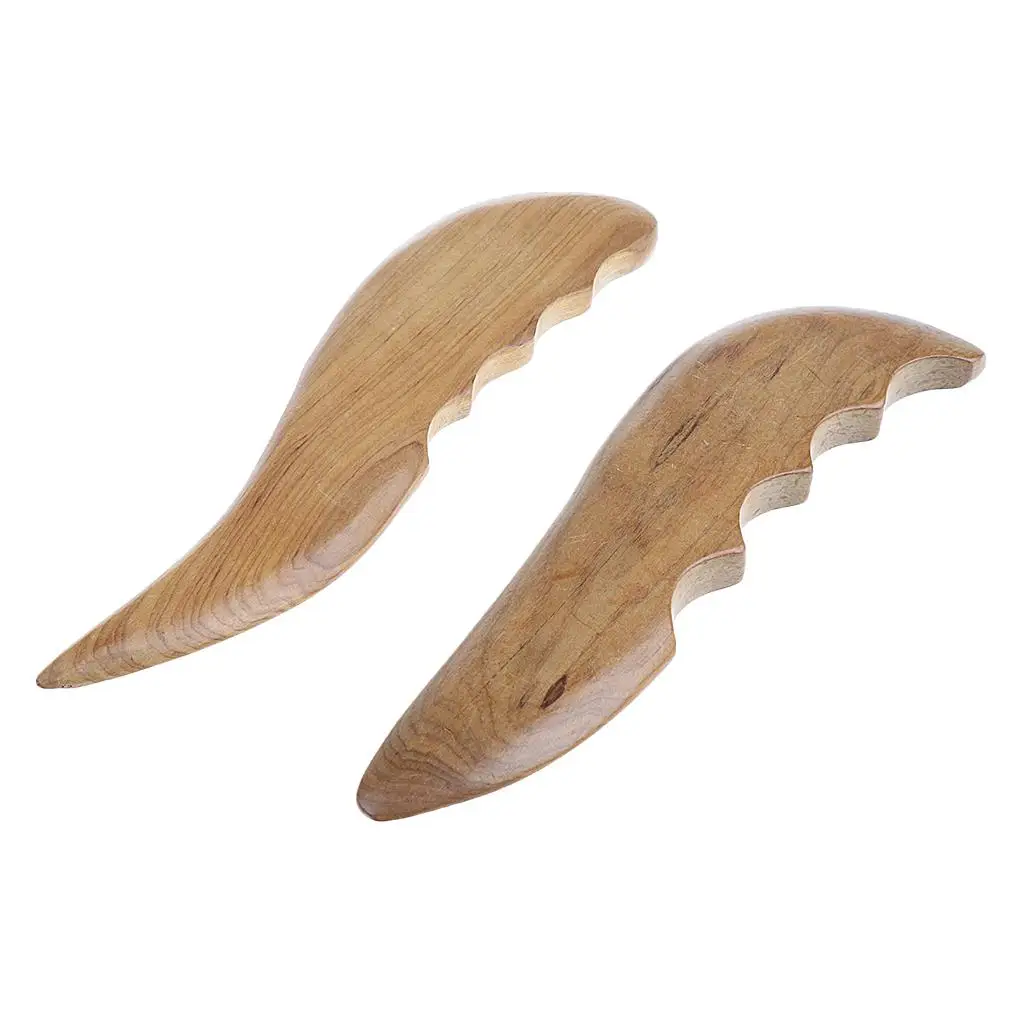 Herramienta de masaje, palo raspador Natural, masajeador de SPA de salón de forma especial, 2 uds.