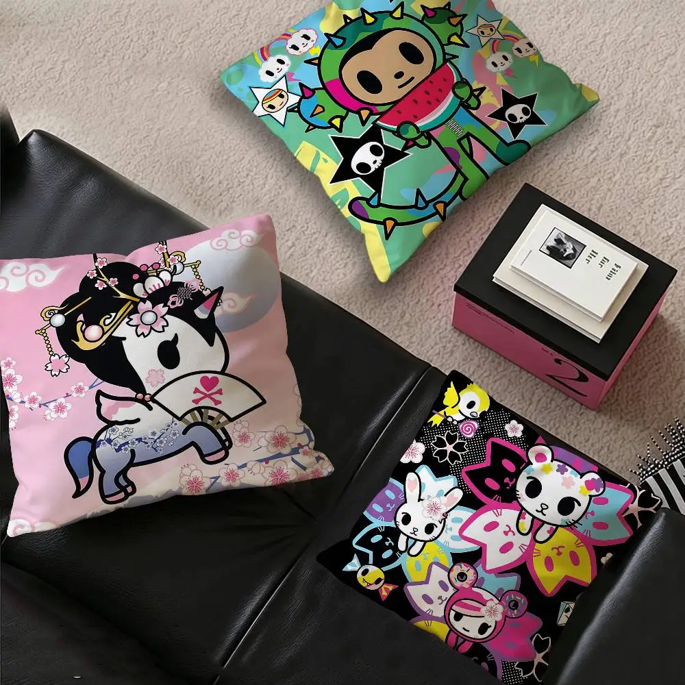Cartoon T-TokidokiS Pillow Cushion Cover Pillowcase Living Room Sofa Home Decor Customized