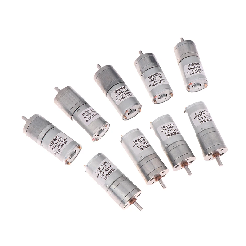 25GA-370 Geared Motor DC Motor 12V Micro Electric Speed Reduction Geared Motor High Torque 12/35/60/77/130/170/280/620/1360Rpm