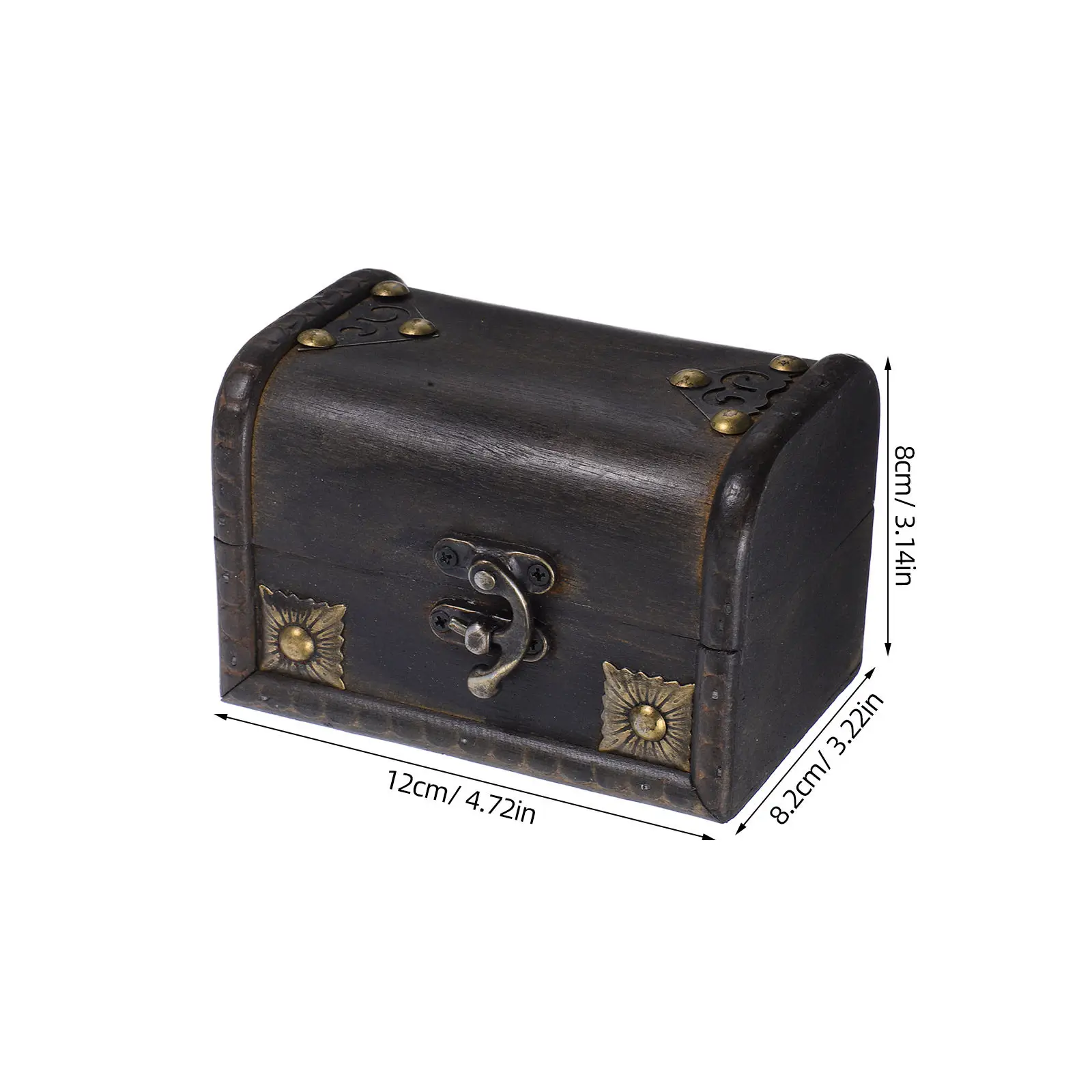 Chinese Style Wooden Desktop Storage Box Vintage Retro Look Decorative Jewelry Box for Keepsakes Stationery Treasures