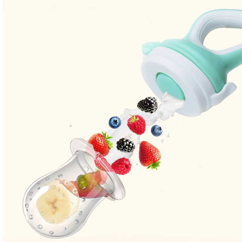 Silikon Baby Obst Feeder mit Abdeckung Baby Nippel Frische Lebensmittel Gemüse Ergänzung Schnuller Knabber Füttern Zahnen Schnuller – Detail 3
