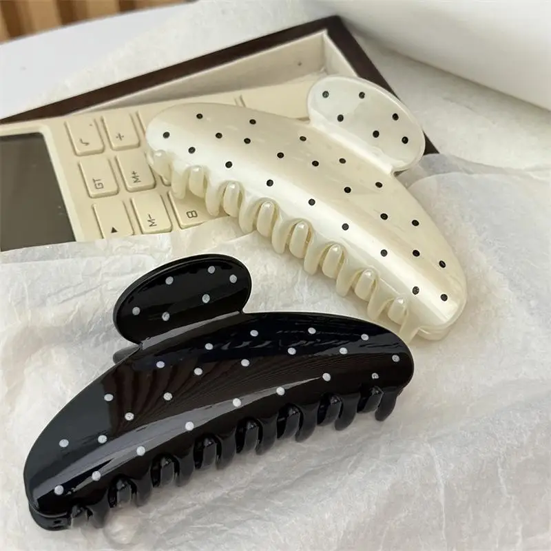 New Polka Dot Grip Clip Exquisite Daily Styling Firm Grip Suitable For Various Hairstyles All Seasons Playful Accessory