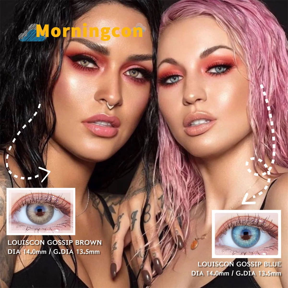 Himalayan Brown  Myopia Prescription Soft Colored Contacts Lenses For Eyes Small Beauty Pupil Make Up Natural Yearly