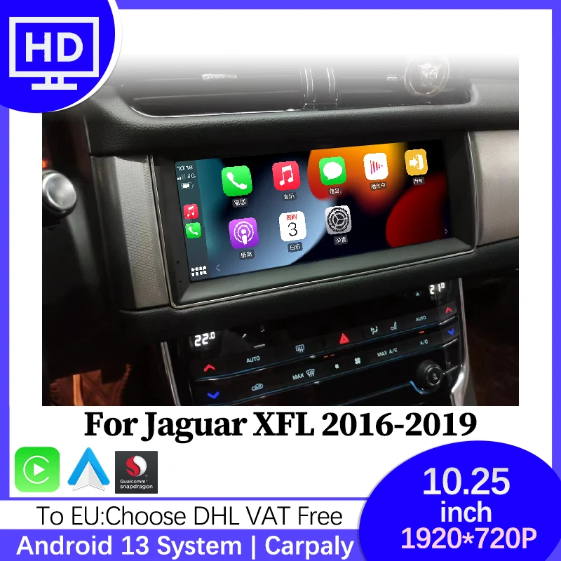 Android 13 128G Car Radio Player GPS For Jaguar XFL 2016-2019 2 DIN Car Play Wireless Carplay Auto Navigation Multimedia Player