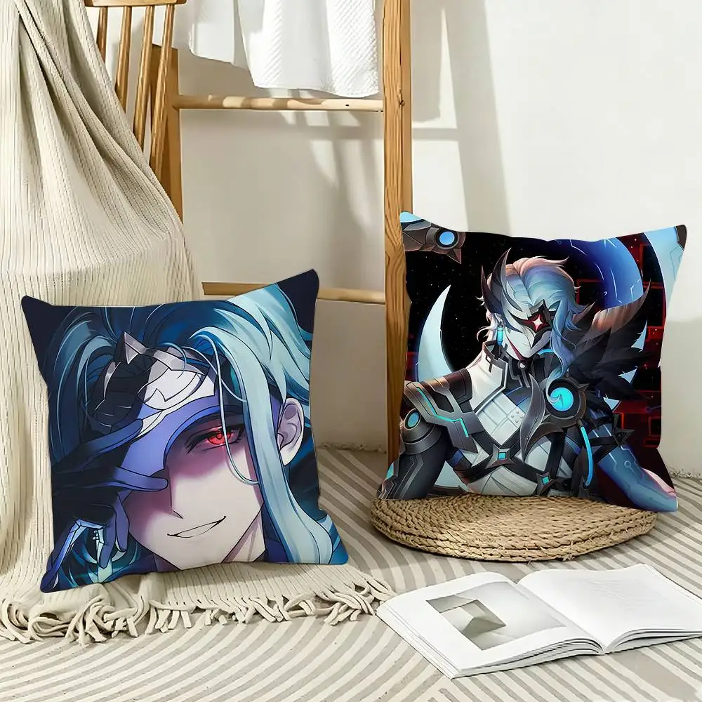 Mysterious Doctor Genshin D-Dottore Pillow Case Pattern Printed Pillowcase For Living Room Sofa Cushion Cover