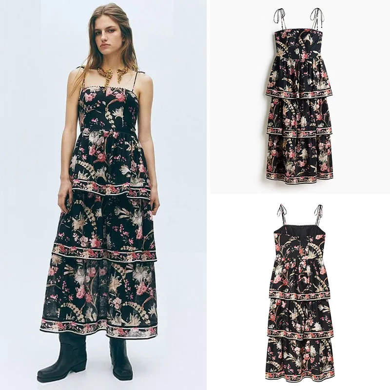 

Ele Vaion Sle Ruffle Svel Dr New Arrival Spring ZA2026 Women's Faion Slimming Multi-Layered Gown