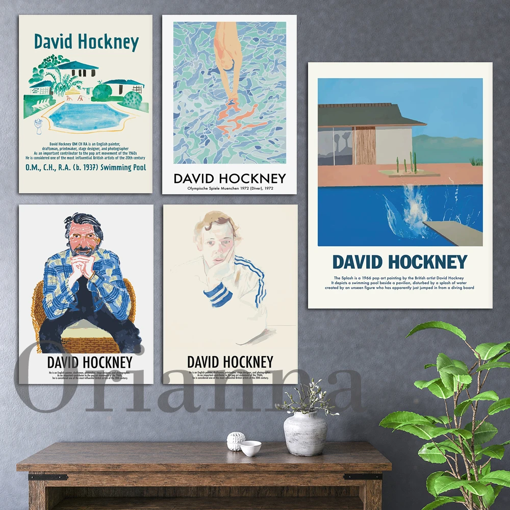 

David Hockney Poster David Hockney Art Print Exhibition Wall Art Canvas Painting Museum Poster Living Room Cuadros Home Decor