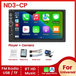 7 Inch HD Touch Screen Car Multimedia Player for Toyota Honda VW Corolla Camry Rav4 Carplay Auto Universal 2 DIN Radio FM Stereo