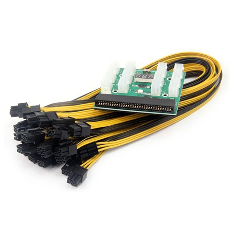 

NEW-Power Module Breakout Board Kits With 12Pcs 6Pin To 6Pin Power Cable For HP1200W 750W PSU GPU Mining Ethereum ETH