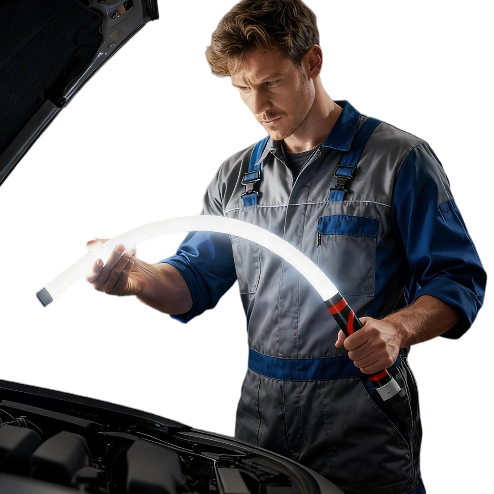 Flexible LED Flashlight Stick with 3 Brightness Modes 28 Inch Bendable Mechanic Light for Mechanics Auto Repair