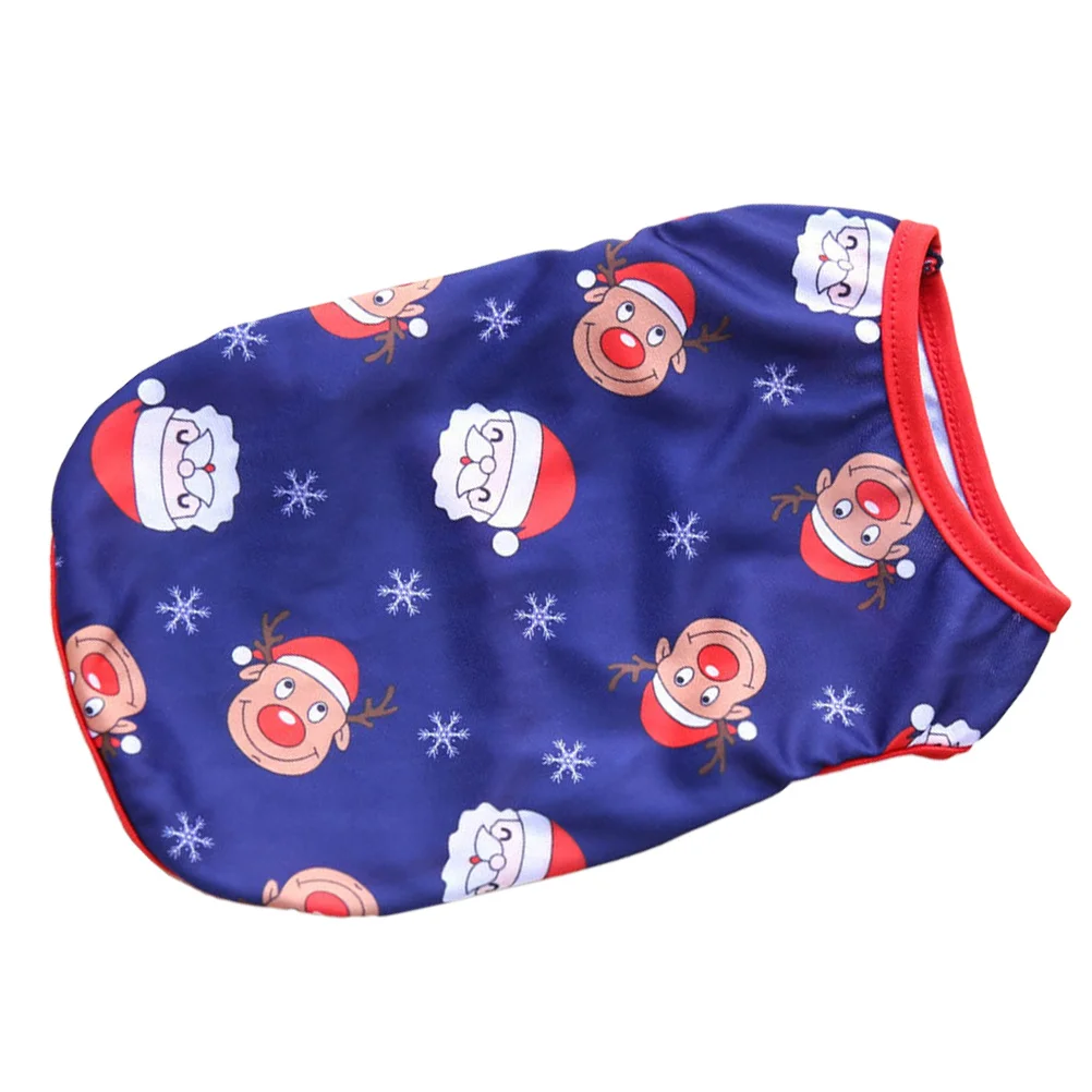 

1Pcs Dog Vest Christmas Theme Pet Clothes for Small Dogs Soft Smooth Polyester Warm Holiday Outfit Xmas Dog Costume Pet Vest
