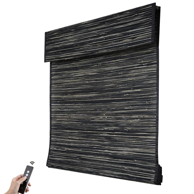 Smart Rechargeable Battery Natural Handmade Interior Decoration Bamboo Jute Woven Woods Roman Blin