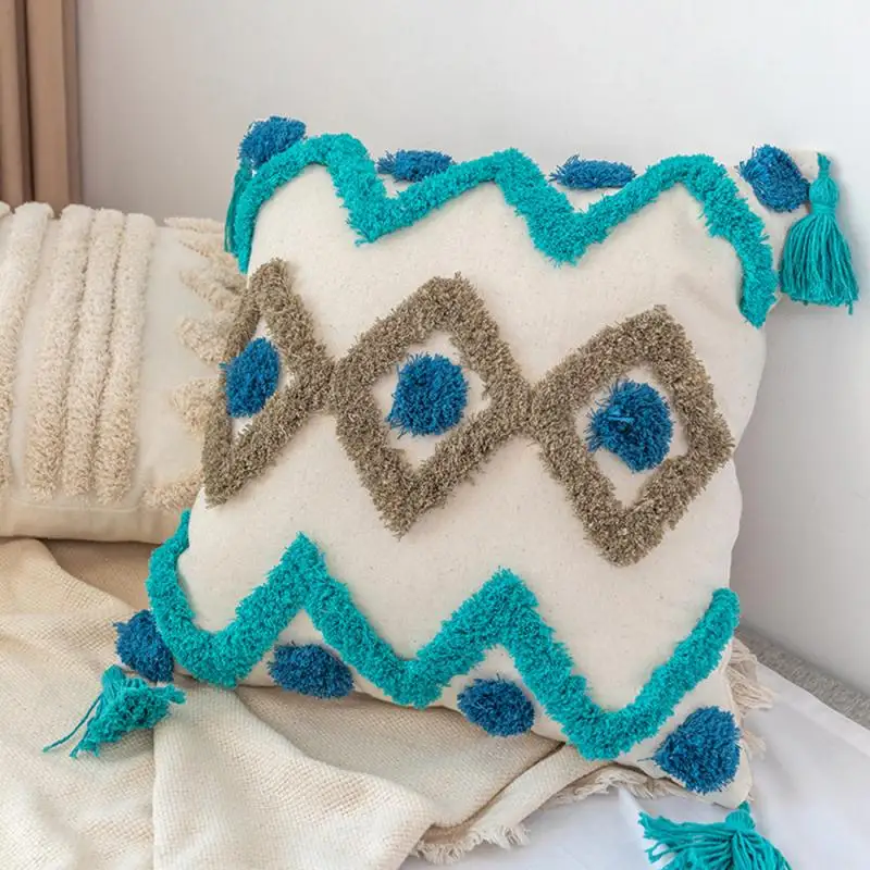 2 Stück Bohemian-Stil Ethno-Jacquard Kissenbezüge 45x45cm Sie können 2 Kissenbezüge auswählen oder sie zufällig erhalten. – Detail 11