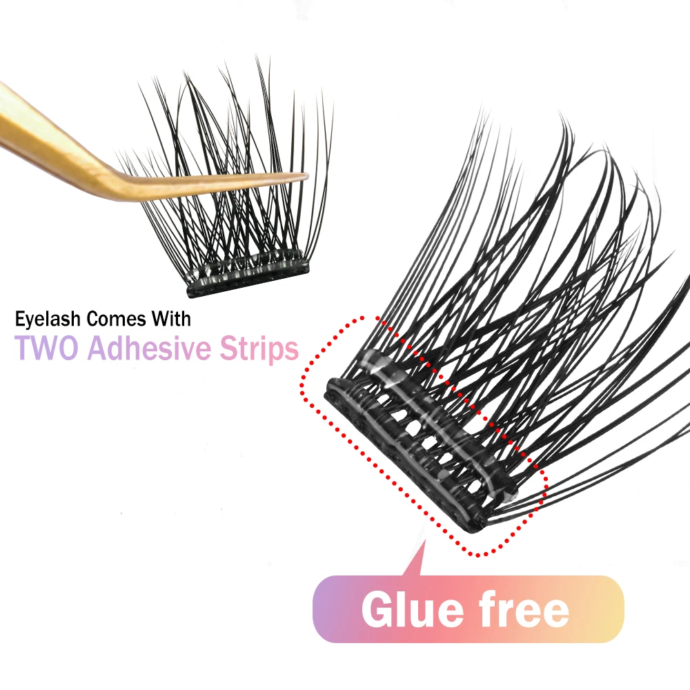 Self-Adhesive False Eyelashes 156pcs Adhesive-Free False Eyelashes Getting Started Easy One Minute Out Mixed Sizes