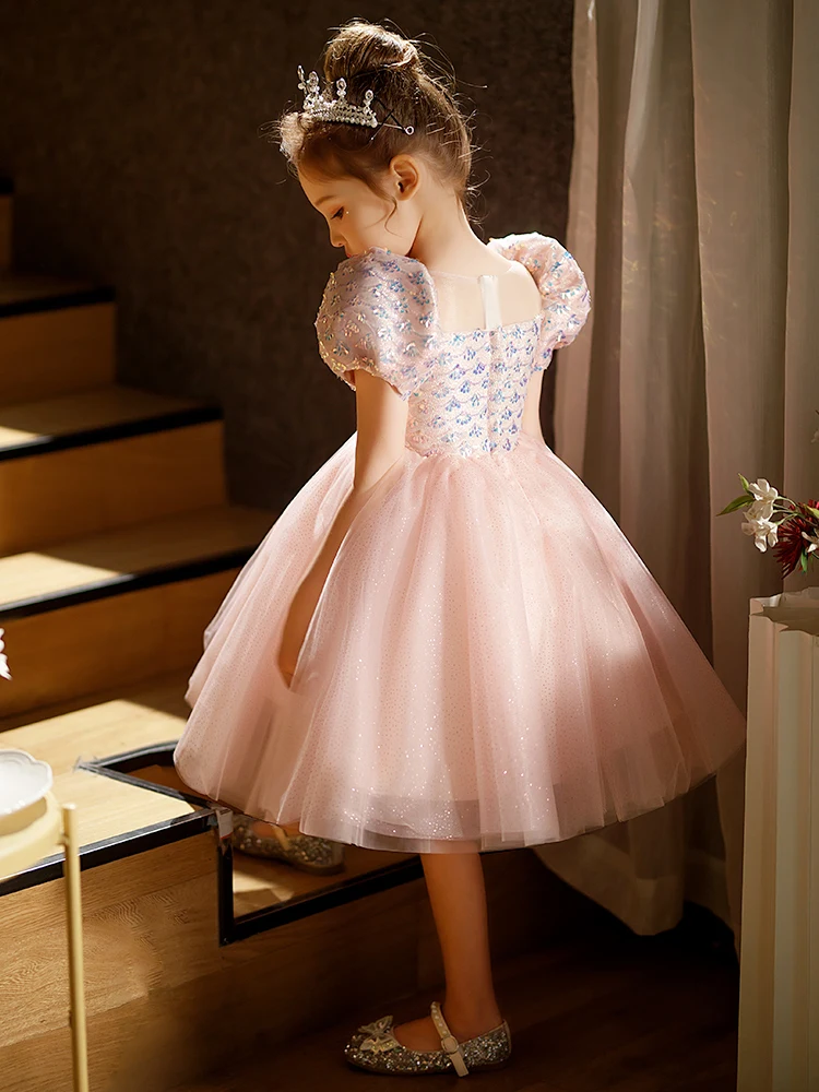 Christmas Dress Flower Girls Dress For Birthday Formal Party Junior Concert Banquet Princess Gown Party Dress For Kids Birthday