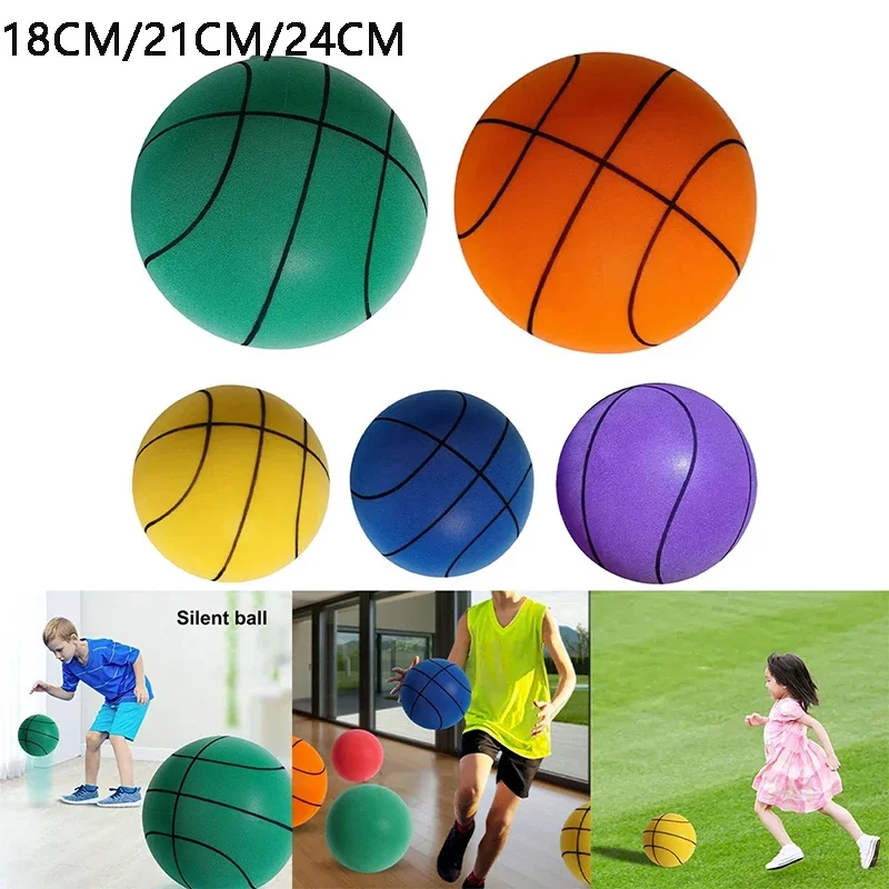 Diameter 21/18cm Silent Basketball Foam Sports Ball Indoor Mute Basketball Children Sports Outdoor Foam Toys Baby Silent Bounce