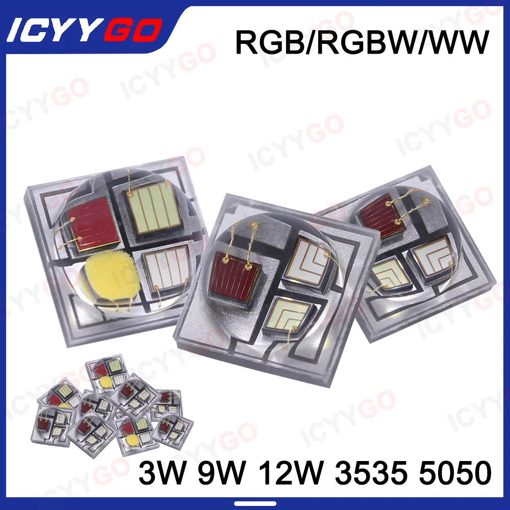 3W 9W 12W High Power Patch 3535 5050 RGB RGBW RGBWW Ceramic Four-in-One Chip Stage Light Patch Lamp Beads LED Light Source