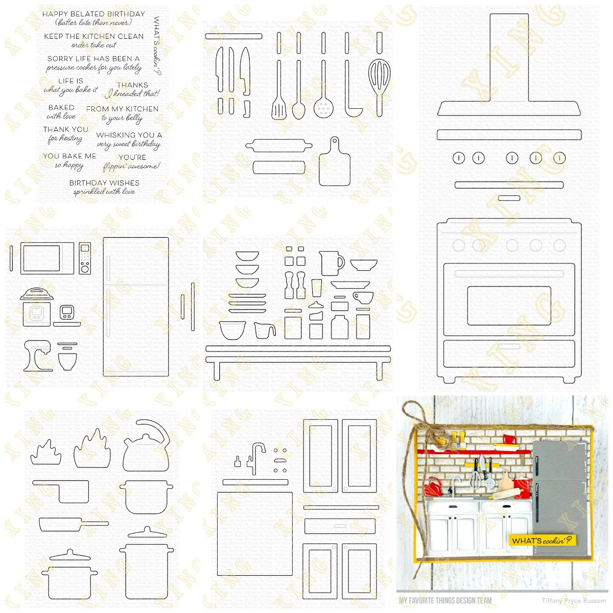 The Kitchen What's Cookin Metal Cutting Dies Clear Stamps Scrapbooking New Make Photo Album Card DIY Paper Embossing Craft