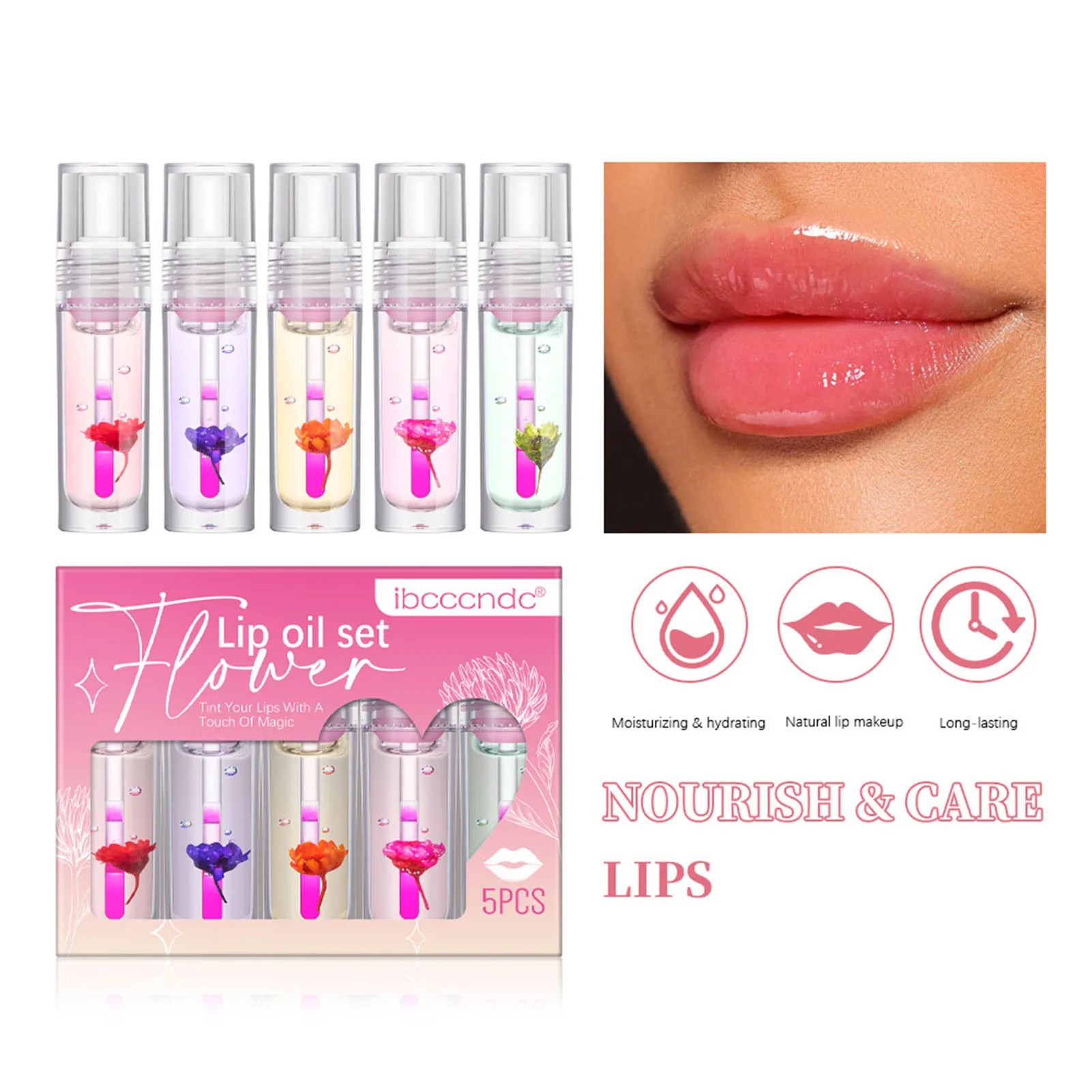 Conjunto de brilho labial não secante, mudança de cor, cores ricas, batom para o dia dos namorados, presente do amor, EIG88, 5pcs