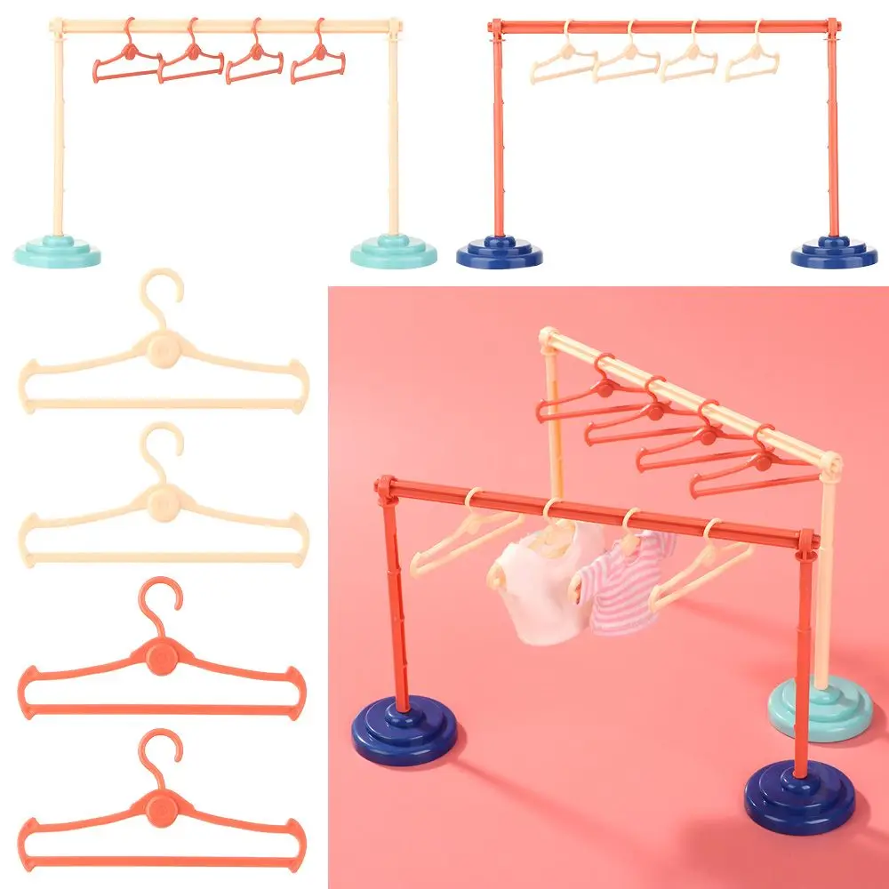 

Miniature 1/6 1/8 1/12 Dolls Kids Toy Doll Accessories Dollhouse Furniture Clothes Rack Garment Organizer Hangers