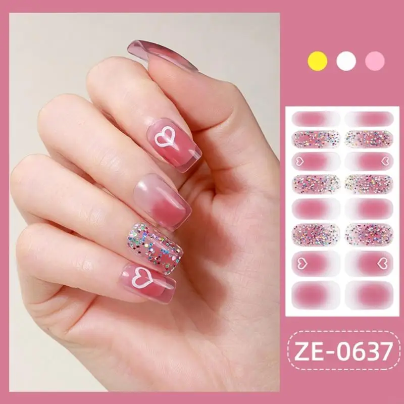 Q1FB Unghie scintillanti Strisce smalto Adesivo per unghie artistiche Adesivi per manicure Adesivo per smalto per unghie per