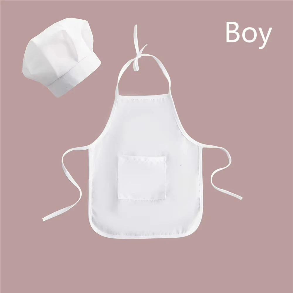 Newborn Baby Chef Costume Photography Props Infant Apron Hat Set Kids Cook Outfit for Boys Girls Photo Shoot Clothes view 6