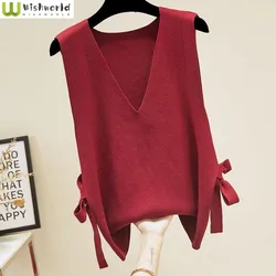 Frühling und Herbst Neue Damen Strickweste Koreanische Ausgabe Pullover Tank Top Tragen Lose und Elegante Damen Top