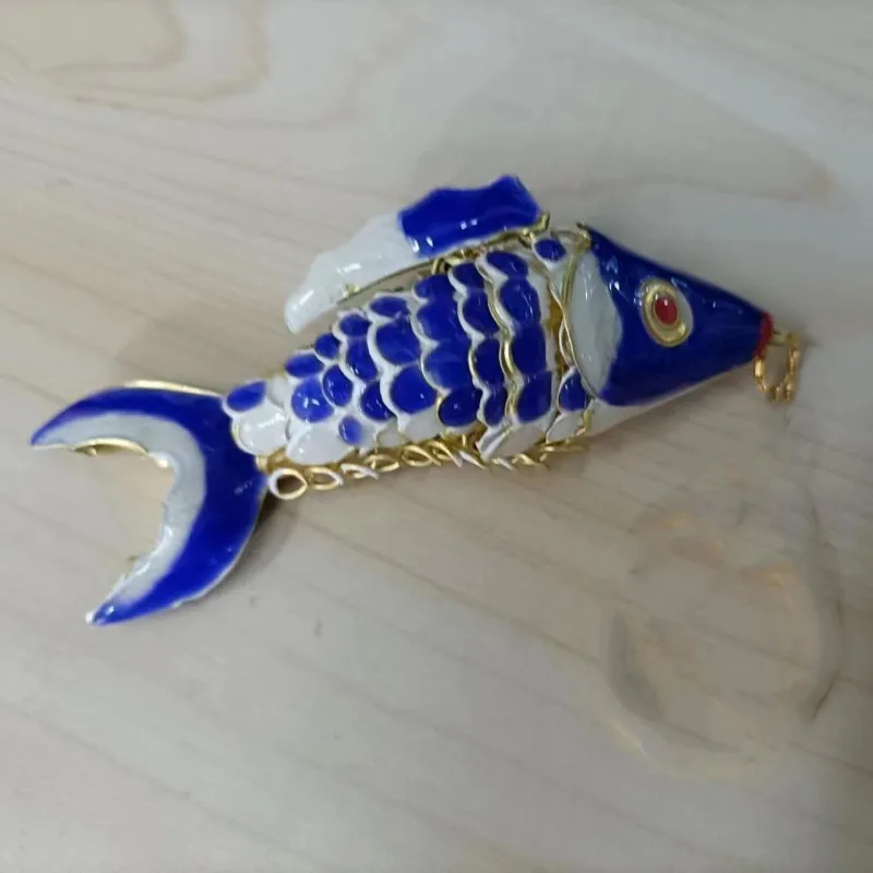 Enamel Lucky Large 3.54 inch Koi Fish Charms, DIY Jewelry Accessories, Vivid Swing Cloisonne Hanging Decor, Goldfish Pendants view 4
